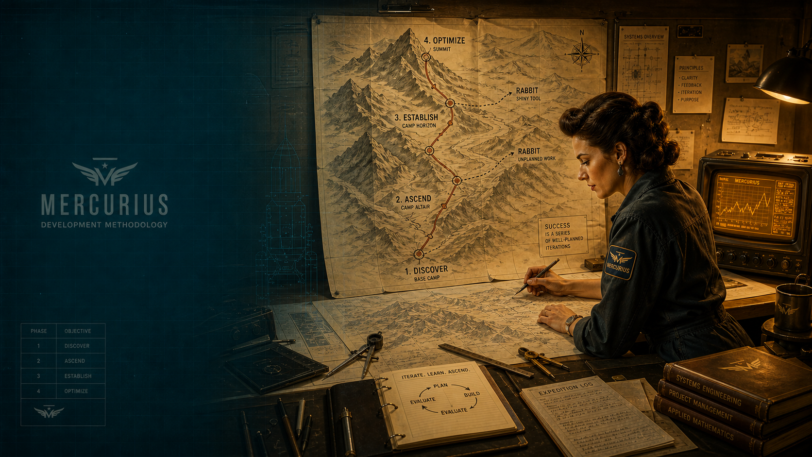 Explorer studying a map before setting out along a mountain trail.